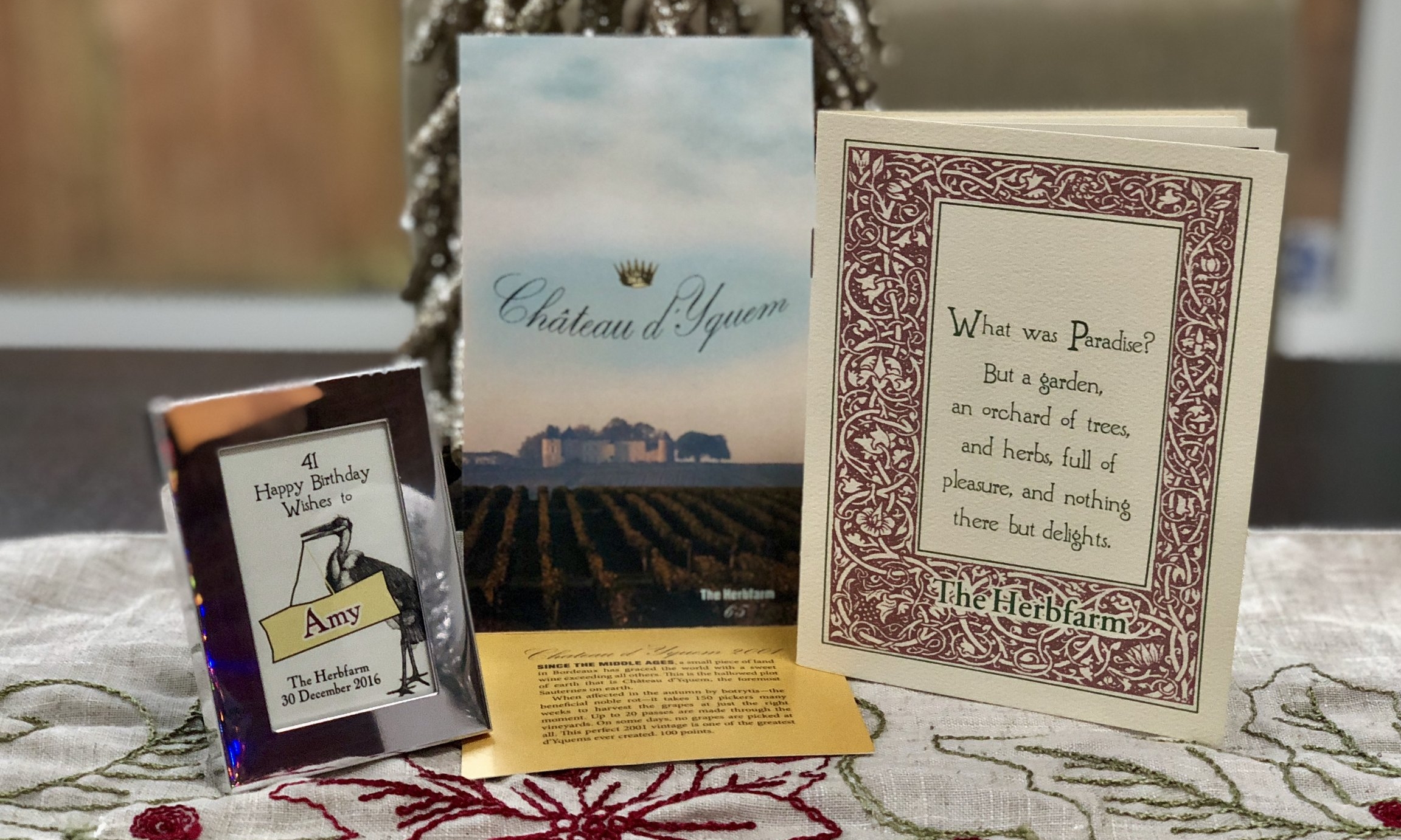 When the Perfect Gift is an Experience: The Herbfarm