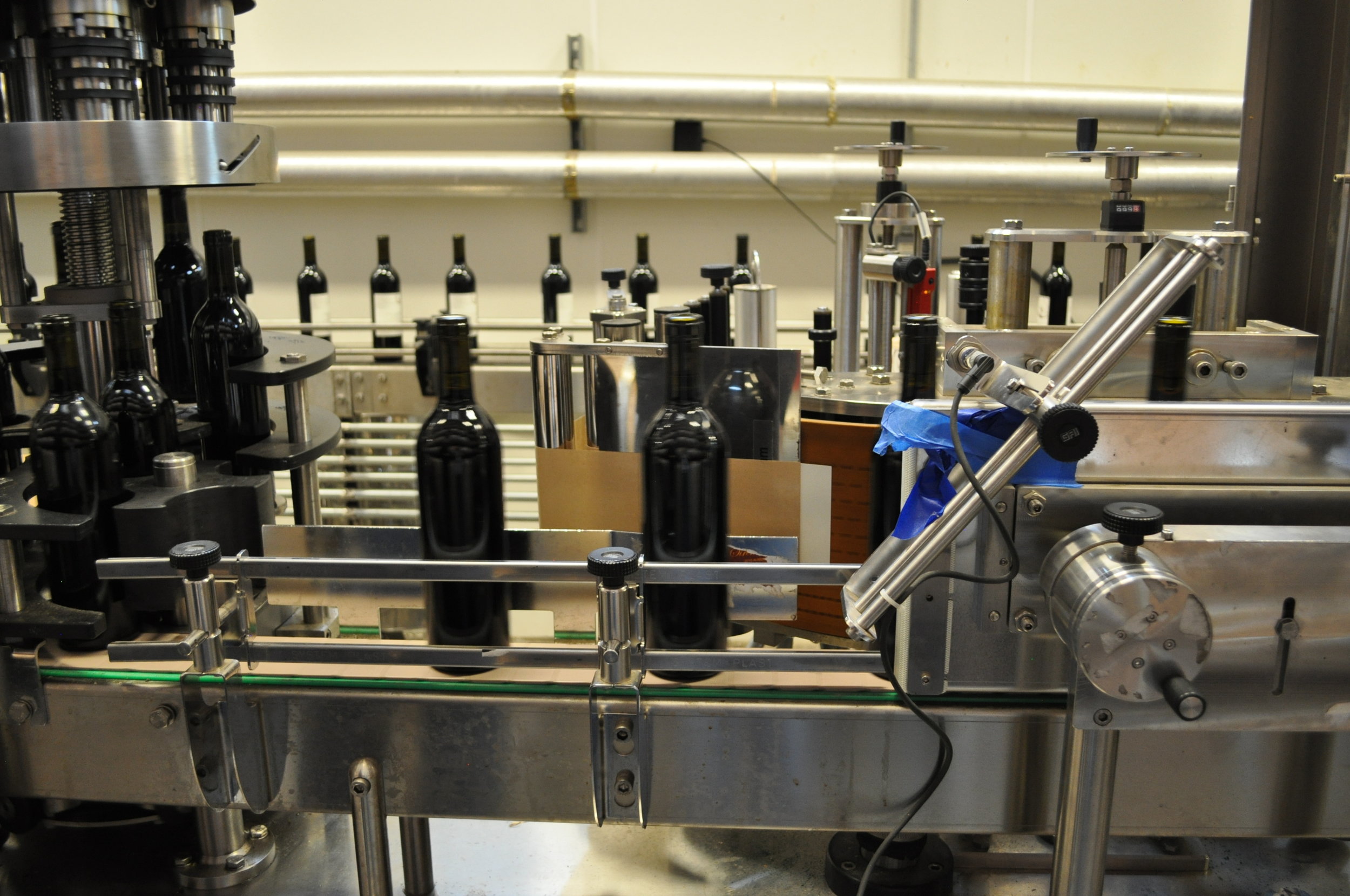 Full bottling line at Almquist Family Vintners