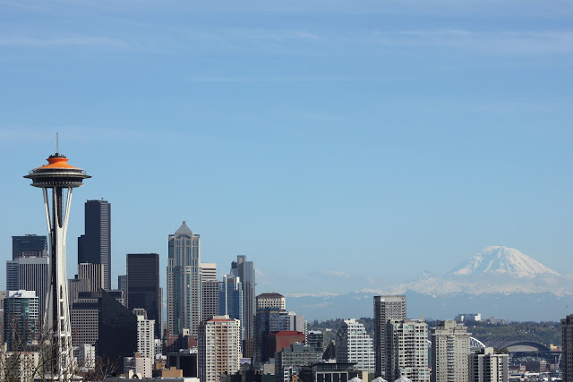 In celebration of its 50th Anniversary t he Space Needle was painted orange, the original color from the 1962 World Fair.