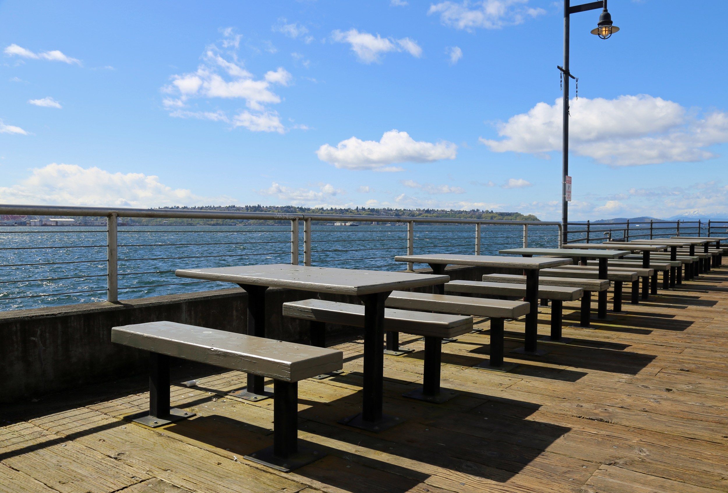Picnic tables that come with a view.